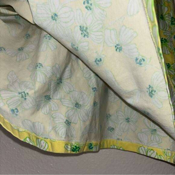 LILLY PULITZER Kelsea Dress Women's XS Yellow Green Dogwood Pattern Stretch Knit - Picture 16 of 16